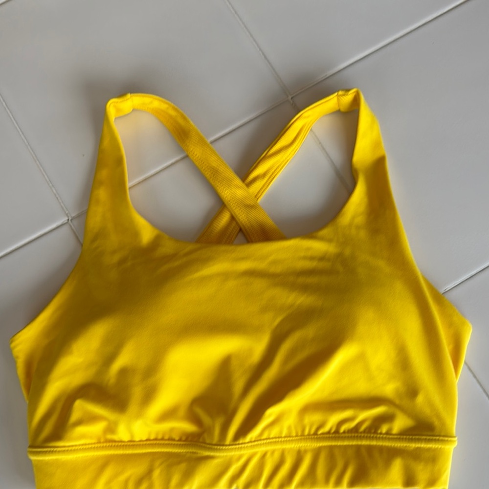 Yellow Cross-Back Sports Bra